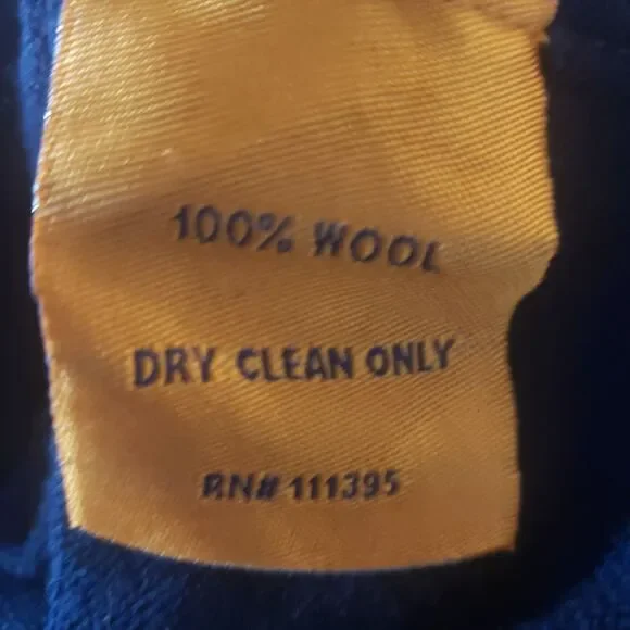 TORY BURCH Navy Dickie V-Neck Wool Pullover White Removable Collar/Cuffs M UUU - Picture 2 of 4